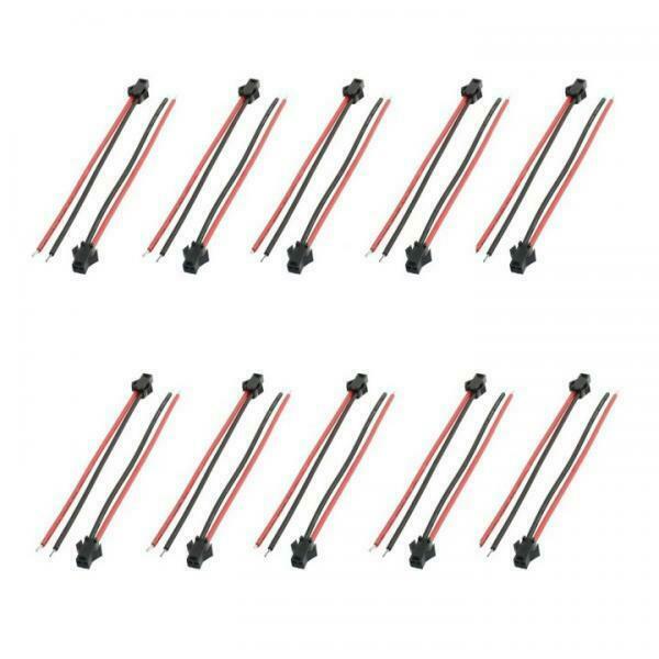 10 Pairs JST SM 2-Pin Male to Female Connector Plug with Wires Cables