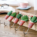 5Pcs Cactus Plant Pot Wall Housekeeper Hooks For Hanging Door Hanger S Vint F5A3