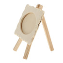 Easel Shape Unfinished Wood Picture Photo Frame for Kids Drawing Painting
