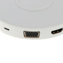 2 in 1 Type-C to Micro USB/HDMI/VGA HUB Dock +5W Wireless Charger White