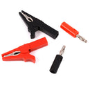 4PCS 55MM Alligator clip + 4mm BANANA PLUG test probe Plug Cable Clips M&