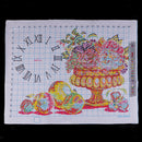Embroidery Craft Stamped Cross Stitch Kit, Pre-Printed Fruits & Clock Pattern,