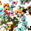 50pcs 2 Holes Mixed Color Butterfly Wooden Buttons Sewing Scrapbooking DIY FT