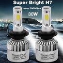 H7 8000LM 80W LED Headlight Kit Bulbs Low Beam High Power 6000K White ME