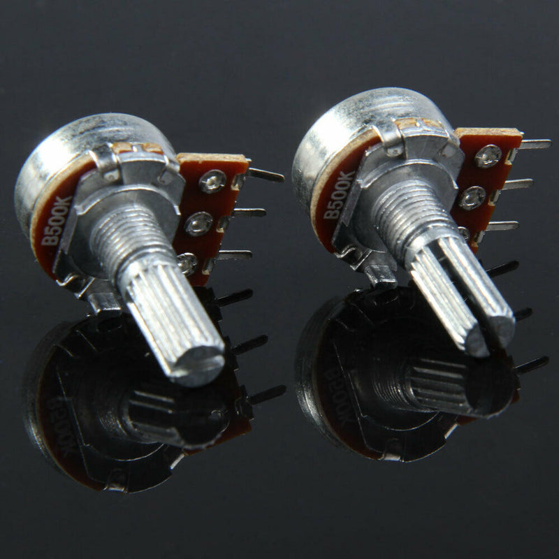 2x B500K Guitar Split Shaft Linear Taper Potentiometer Volume Tone Pot