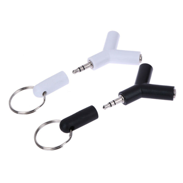 2Pcs 3.5mm Male to 2Female Stereo Audio Headphone Earphone Splitter Adapter #gib