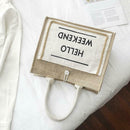 Women Linen Tote Casual Shoulder Bags Fashion Lady Print Handbags (White L) A