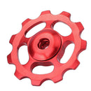 11T MTB Rear Derailleur Jockey Wheel Ceramic Bearing Guide Roller (Red)