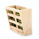 Small Animals Cage Accessories- Rabbit Hay Feeder Rack,Natural Wooden Hay M