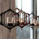 Morrocan Mosaic Candle Holder Candelabrum Lantern Wall Sconce C - Black