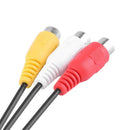 2.5mm Male to 3 RCA Female Composite Audio Video AV Adapter Connector Cable
