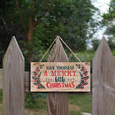 1PC New Year Wooden Door Hanging Sign Christmas Tree Ornament FashionB Ew