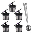 6PCS Reusable K-Cup Coffee Capsule for Keurig 2.0 & 1.0 Brewers Refillable