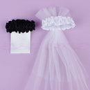 Wedding Party Toasting Wine Glasses Decor Bride & Groom Tux Bridal Veil