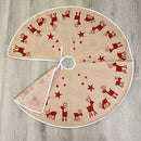 96cm Christmas Tree Skirt Carpet Xmas Tree Ornaments New Year Decor (Linen)