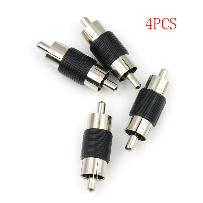 4pcs Straight AV RCA Male to Male Audio Video Connector Couplers Adapter B ES