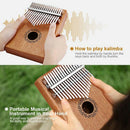 17 Keys Kalimba Thumb Piano Finger Piano Musical Toys With Tune-Hammer And  H7I8