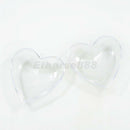 10x Clear Plastic Balls 6cm 2 part Heart Baubles Craft Decor Wedding Favors