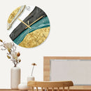 Nordic Decorative Marble Printing Wall Clocks Silent Quartz Circular Glass