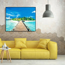 Painting By Numbers Kit DIY Quiet Beach Hand Painted Canvas Oil Art Picture A