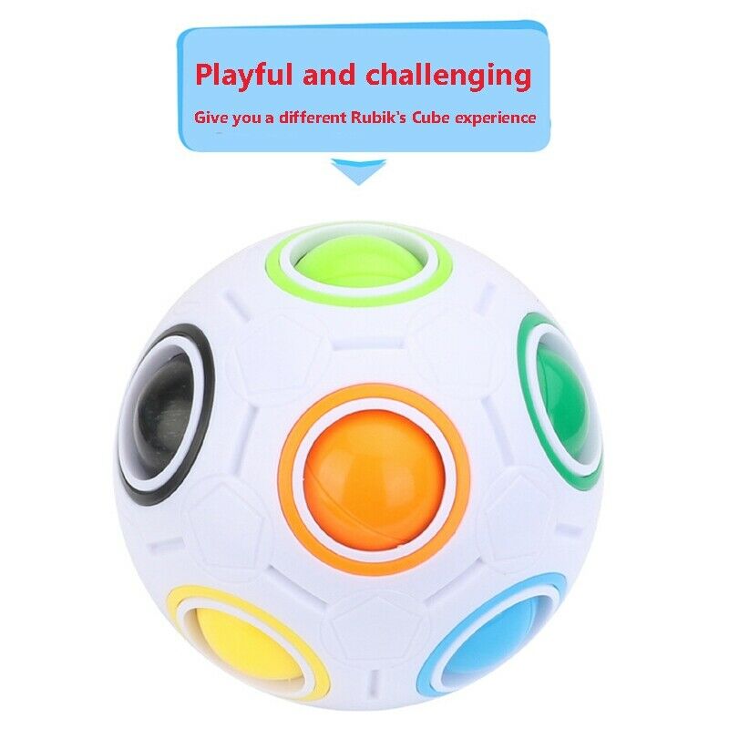 Creative Magic Spherical Speed Rainbow Puzzles Ball Football Kids Education H6O6