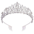 Crystal Tiara Crown Headband Princess Elegant Tiara with Combs for Women Yo Z6C6