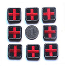 outdoor survival first aid pvc red cross hook loop fastener badge patch 2.5cm ME