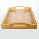 39*25cm Solid Bamboo Flat Tea Tray Coffee Food Drink Serving Table With  EZV