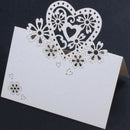 100 Pcs ivory wedding party pearlescent love hearts place cards table name
