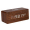 Multifunction Wooden Phone Fast Wireless Charger Dock Alarm Clock Bedside