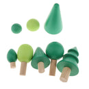 Handmade Wooden Tree Building Blocks Kids Early Learning Educational Toys