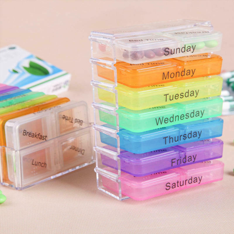 7 Day Multi Case Medicine Weekly Storage Pill Tablet Sorter Box Organiz JHO