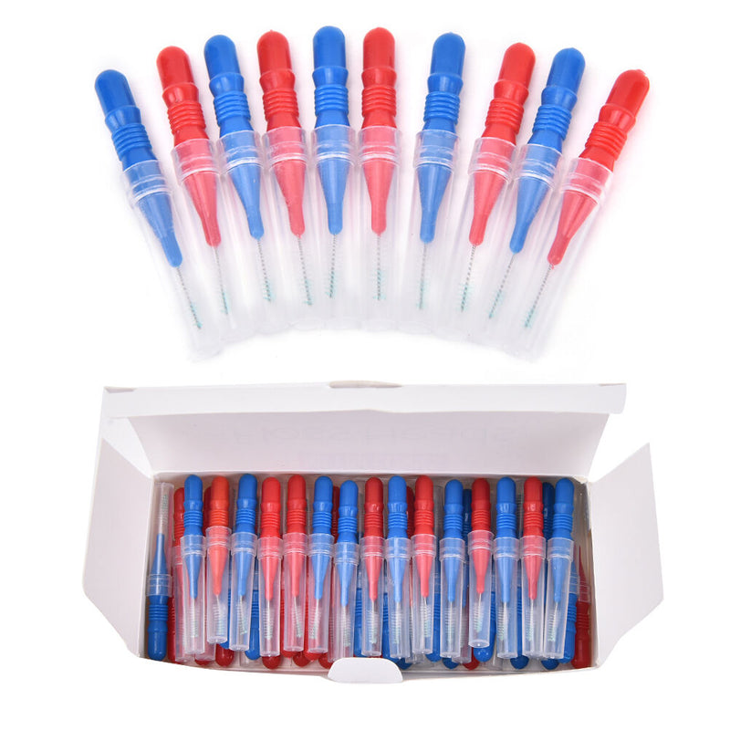 50X Tooth Clean Floss Head Hygiene Dental Plastic Interdental Brush Toothpick3C