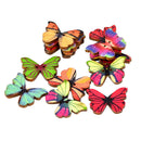 50Pcs Butterfly 2 Holes Wooden Buttons Scrapbooking DIY Craft Wedding Decoratio-