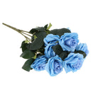 10 Heads Silk French Rose Artificial Flower Bouquet Floral Crafts Dark Blue