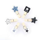 black&white star wooden clip cartoon small paper clip/multifunction korean stBX