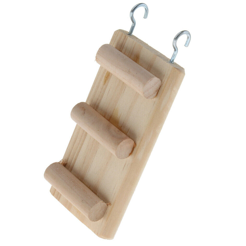 Wooden Ladder Bird Budgie Rodent Hamster Mouse Gerbil Cage Toys 12cm