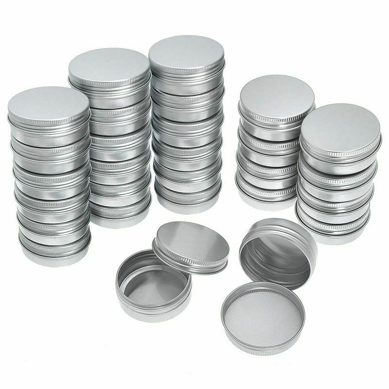 Pack Of 40 Screw Top Round Aluminum Tins Cans - Aluminum Screw Lid Round Ti Z1Q9
