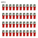 40PCS Super Red T10 Wedge 5-SMD 5050 LED Light bulbs W5W 2825 158 192 168 194