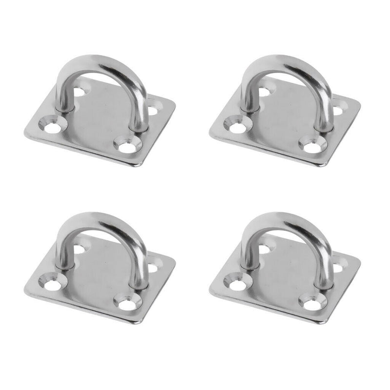 4pcs Heavy Duty Stainless Steel Square Plate Staple Ring Hook, Marine Boat