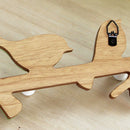 Rustic Wooden Board Wall Hanger Hook With Birds Clothes Towel Hanger Rack