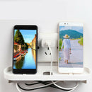 Wall Outlet Charging Shelf Outlet Shelf Rack Tray Mobile Phone Charger White