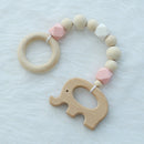Ins Nordic Style Wooden Beads Ornament Kids Toys For Baby Elephant Shaped W