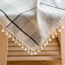 Rustic Checkered Table Cloth (55 Inch X70 Inch) - Cotton Linen Tablecloth F