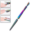 1 Pcs Colorful Stainless Steel Nail Art Pincher Cuticle Pusher False Nail S R5J7