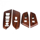 4Pcs Peach Wood Grain Car Interior Inner Electric Window Switch Panel Cover