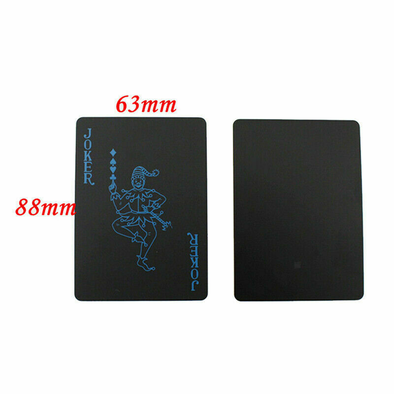 Portable Board Game, Black Waterproof Mini Poker Card Playing Cards Plastic
