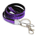 Purple Strap Lanyard Bling Rhinestone Crystal Custom for ID Badge Key Ring