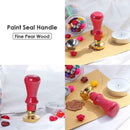 Retro Wax Sealing Stamp Wood Handle Customs Post Stamping Art Decor (Red) A