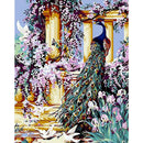 Painting By Numbers Kit DIY Peafowl Flowers Hand Painted Canvas Oil Picture